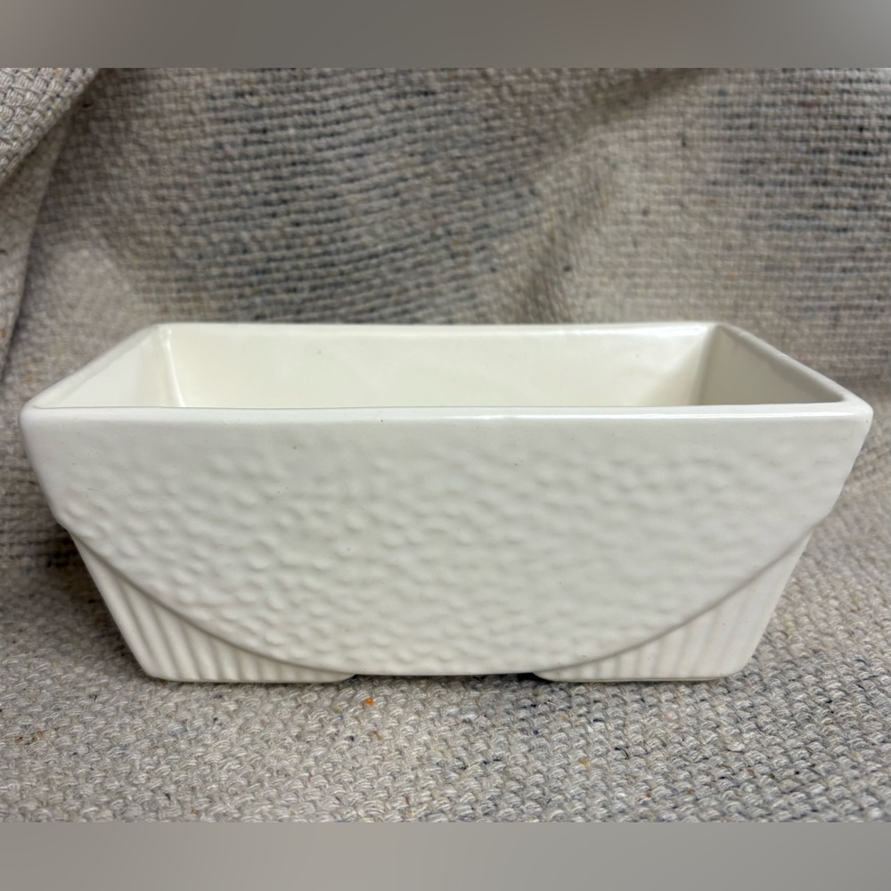 Vintage White Ceramic Planter USA 75